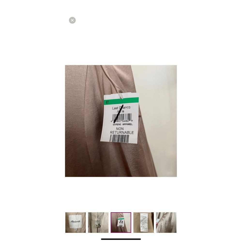 Madewell Women’s Blazer Satin Oversized  In‎ Matchstick Sz 16W NEW - Picture 14 of 16